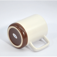 Caneca Cerâmica 360ml Crema Fosca Base Colorida 