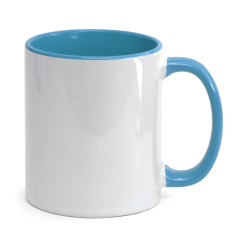 Caneca Cerâmica Branca 325ml - Interna E Alça Colorida Metalnox - Valor Unitário 