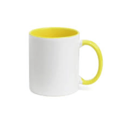 Caneca Cerâmica Branca 325ml - Interna E Alça Colorida Metalnox - Valor Unitário 