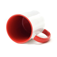 Caneca Cerâmica Branca 325ml - Interna E Alça Colorida Metalnox - Valor Unitário 