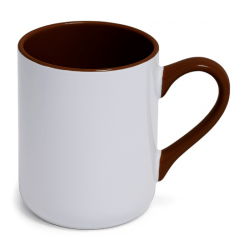Caneca Cerâmica Branca Imperial  Interna E Alça Colorida 325ml Live 