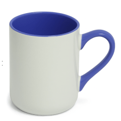 Caneca Cerâmica Branca Imperial  Interna E Alça Colorida 325ml Live 
