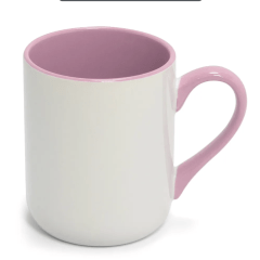 Caneca Cerâmica Branca Imperial  Interna E Alça Colorida 325ml Live 