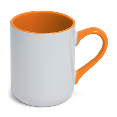 Caneca Cerâmica Branca Imperial  Interna E Alça Colorida 325ml Live 