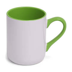 Caneca Cerâmica Branca Imperial  Interna E Alça Colorida 325ml Live 