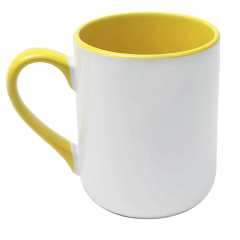 Caneca Cerâmica Branca Imperial  Interna E Alça Colorida 325ml Live 