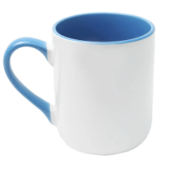 Caneca Cerâmica Branca Imperial  Interna E Alça Colorida 325ml Live 