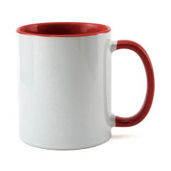 Caneca de Cerâmica Branca 325ml - Interna e alça colorida  PANDA  Valor Unitário