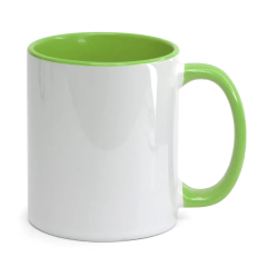 Caneca de Cerâmica Branca 325ml - Interna e alça colorida  PANDA  Valor Unitário