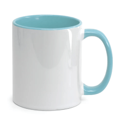 Caneca de Cerâmica Branca 325ml - Interna e alça colorida  PANDA  Valor Unitário