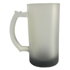 Caneca De Chopp Vidro Jateado Degrade Preto 475ml 