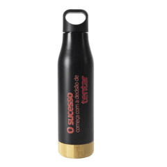 GARRAFA ACO INOX TERMICA EXECUTIVE BASE BAMBU S/ RESINA - 500 ML 