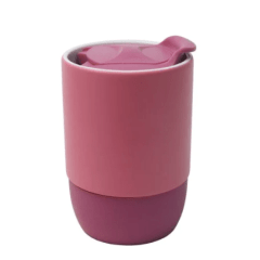 Copo de Cerâmica BUDDY com Tampa Acrílico E Base Silicone - 325ml