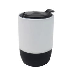 Copo de Cerâmica BUDDY com Tampa Acrílico E Base Silicone - 325ml