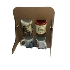Expositor em MDF  3mm para 4 Canecas SUBLIMÁTICO - Valor Unitário
