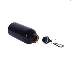 Garrafa Aluminio Squeeze Preto 500ml Mosquetão Sem Resina 