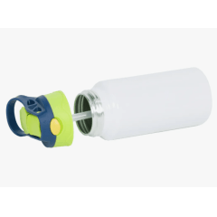 Garrafa Squeeze Para Sublimação Bico Automático Infantil Tampa Verde Claro e Azul  500ml 