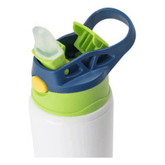 Garrafa Squeeze Para Sublimação Bico Automático Infantil Tampa Verde Claro e Azul  500ml 
