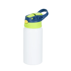 Garrafa Squeeze Para Sublimação Bico Automático Infantil Tampa Verde Claro e Azul  500ml 