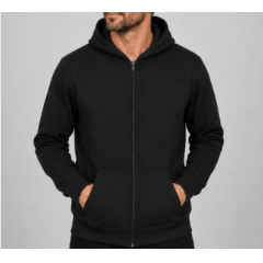 Jaqueta Ziper com Touca Gold Preto Jaqueta Ziper com Touca Gold Preto