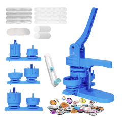 PRENSA PARA BOTTON REDONDO MATRIZ 32/44/58MM - AZUL - COM 3 CORTADORES
