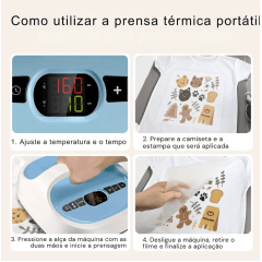 Prensa Plana Térmica Portátil 21x24 centímetros - 110V