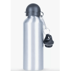 Squeeze Em Alumínio Prata Com Tampa Dupla (500 ml) - Valor Unitário