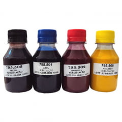 Kit de tinta sublimática 4 cores (BLACK - CYAN - MAGENTA - YELLOW) 100 ml cada