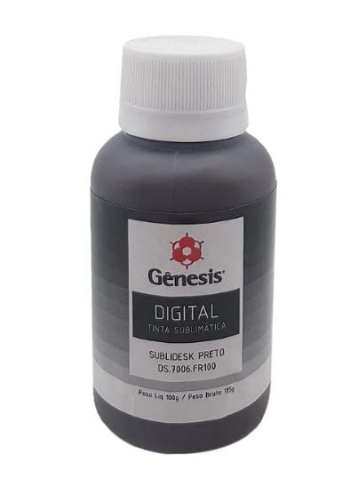 Tinta para Sublimação PRETA GÊNESIS 100ml - Valor Unitário 