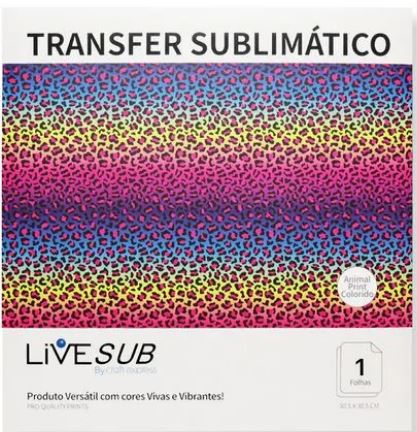 Transfer Sublimático Live Craft Modelo ANIMAL PRINT COLORIDO 30,5x30,5 - 1 folha