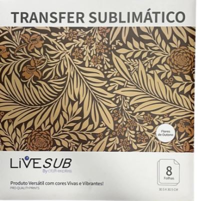 Transfer Sublimático Live Craft Modelo FLORES DE OUTONO 30,5x30,5 - 1 folha